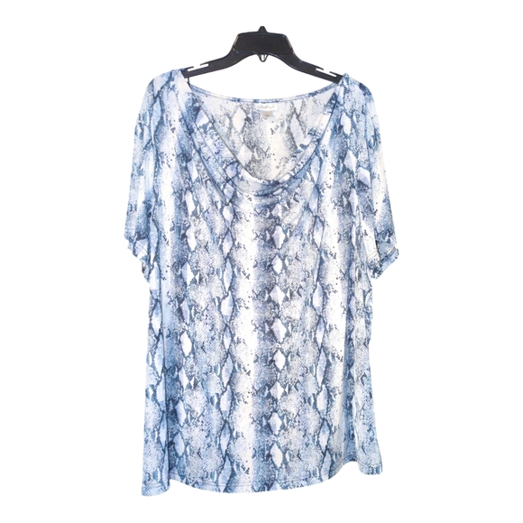 Jaclyn Smith Tops - Jaclyn Smith Women's Blue Snake Print Cowl neckline blouse